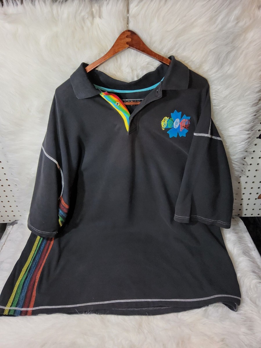 Vintage 90s Y2K Coogi Black Short Sleeve 4XL 5XL Gradient Color