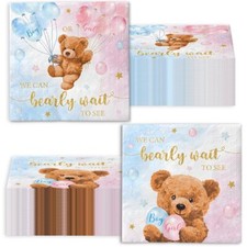 Bear Baby Shower Decorations-40 Pack We Can Bearly Wait Baby Napkin Set Bear ...