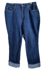 La Diva Cuffed Dark Blue Jeans Womens Plus si...
