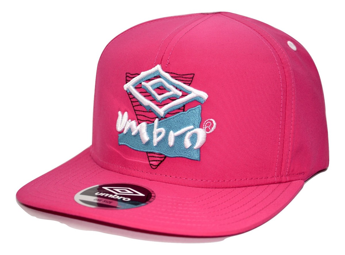 Umbro Soccer Adjustable Retro Logo Pink Strapback Flat Bill