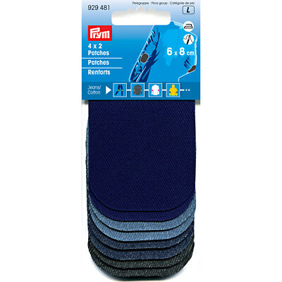 Prym Mini Bügelbild Denim 4x2 Patches 6 x 8 cm