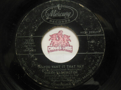 Dinah Washington: Do You Want It That Way / Early Every Morning, 45 RPM G+ (Y0) 
