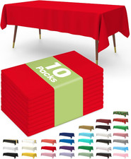 Plastic Table Cloth Disposable 10 Pack, 54 x 108 Inch Table Cloths, Valentines D