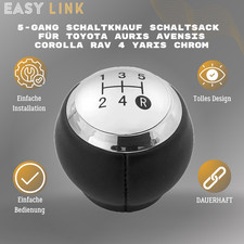 Schaltknauf Schalthebel Toyota Auris Avensis Corolla RAV 4 Yaris P9 5-Gang CHROM