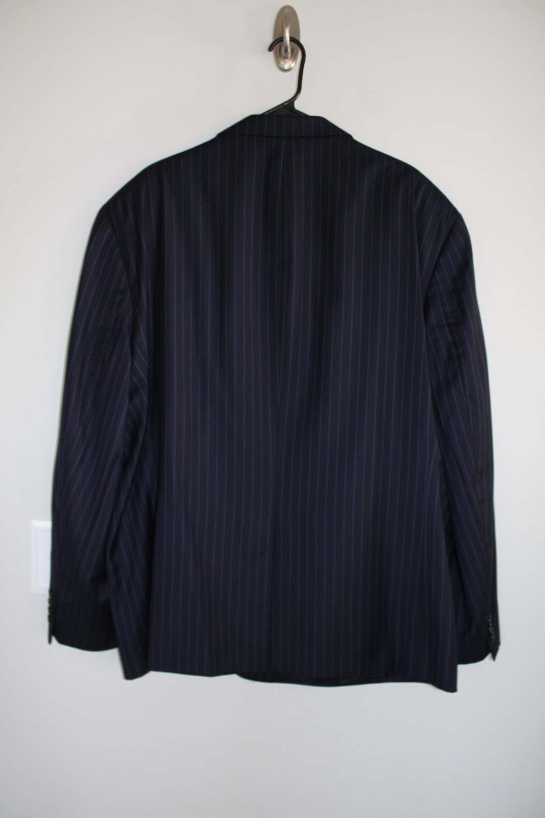 NAVY-BLUE RALPH LAUREN 100% WOOL SPORT COAT  52R striped suit jacket 52 REGULAR thumbnail 5