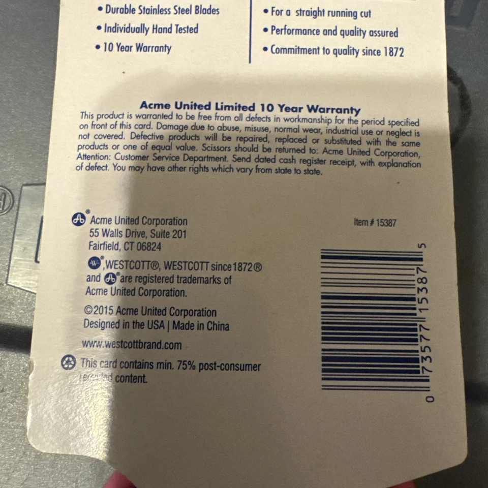 Westcott 15387 8-Inch Pink Ribbon Stainless Steel Scissors For Office and Home - Image 4 of 4