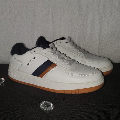 Nautica Noven Boy's Youth Casual Lace-up Sneakers White KB1598 Size 1 - New - Picture 2 of 9