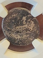 Imperatorial Romano Marco Antonio Denario 32-31 aC NGC Cocina Fina/Estándares