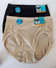 2 Pairs VANITY FAIR Body Caress HI-CUT Brief 13137 Smoothing Control Panty 7/L