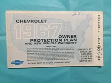 1967 CHEVROLET All Model Car Owner Protection Plan & Warranty