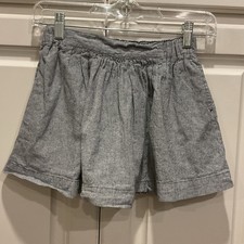Tea Collection Pinstriped Gray Linen Twirl Skirt with Pockets Girls 7 Coastal