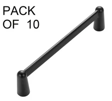 🆕 5 In Screw Spacing Berossa Solid Matte Black Round Foot Pull Kitchen Cabinet