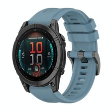 For Garmin Fenix E 47mm Pure Color Steel Buckle 22mm Silicone Strap Ro