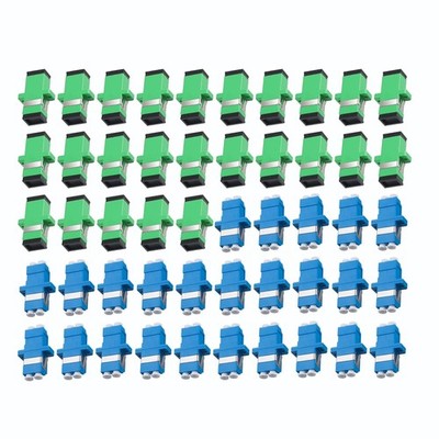 Fiber Optic Coupler Kit 25 SC/APC & 25 LC/UPC Singlemode Adapters 50 PC