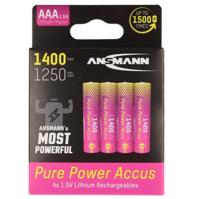 Ansmann Pure Power Micro AAA Akku, Li-Ion, 1,5V, min. 1250mAh, typisch 1400mAh,