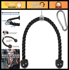 Deluxe Tricep Rope Cable Attachment - 27  36 Inch, Gym Pulley System, 4 Colors