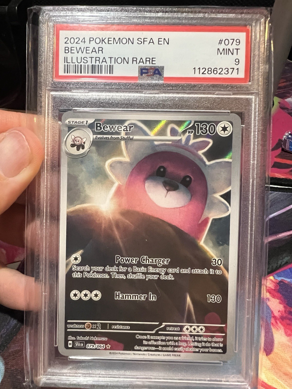 Pokemon TCG: PSA 9 Bewear Illustration Rare 079/064 Shrouded Fable MINT