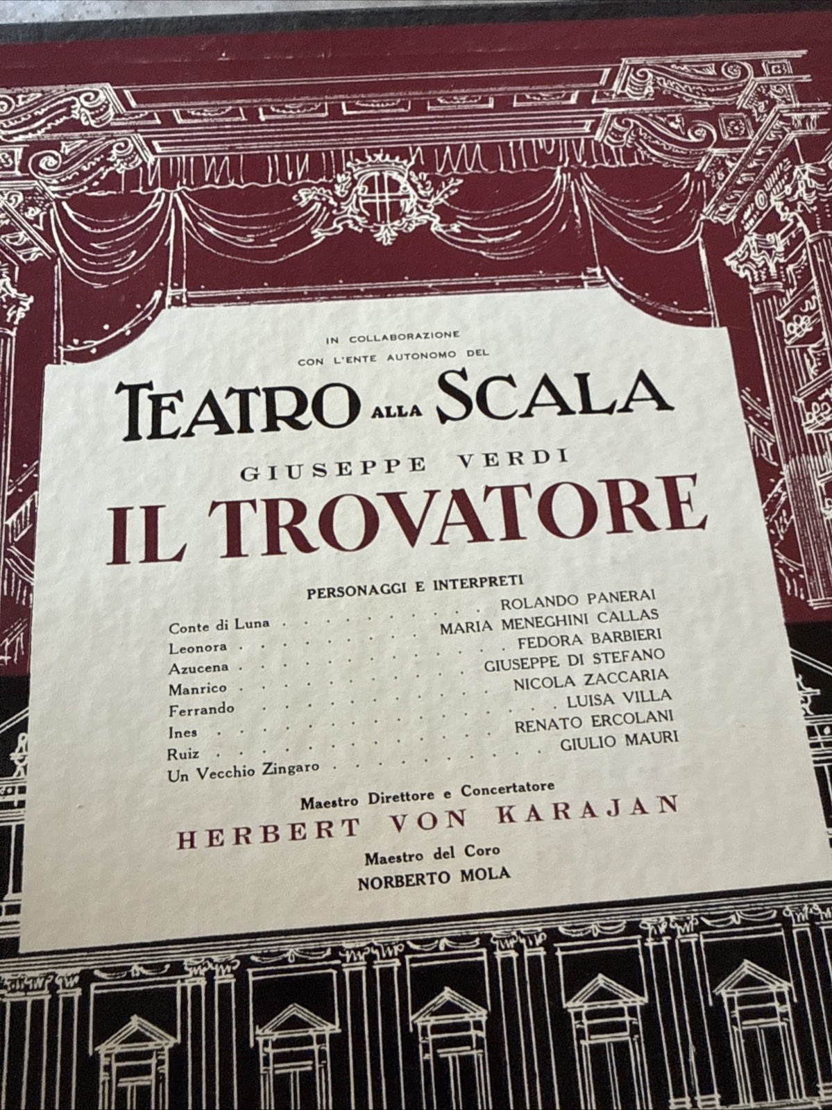 Teatro Alla Scala La Scala Il Trovatore Vintage Vinyl 3 LP Box Set Book 3554-5