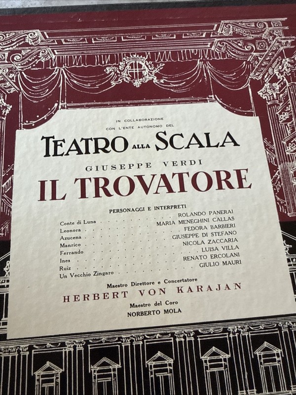 Teatro Alla Scala La Scala Il Trovatore Vintage Vinyl 3 LP Box Set Book 3554-5