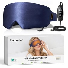 Heated Eye Mask for Dry Eyes, Silk Warm Eye Compress  Eye Heating Pad, Washa...