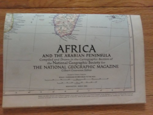 National Georgraphic Map - Africa and the Arabian Peninsula No  March 1950