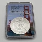 2013 S $1 American Silver Eagle 1oz Early Production NGC MS69 Golden Gate Bridge