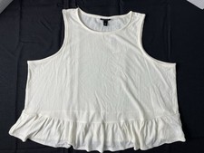 Torrid White Knit High Neck Ruffle Sleeveless Crop Top Plus Size 0