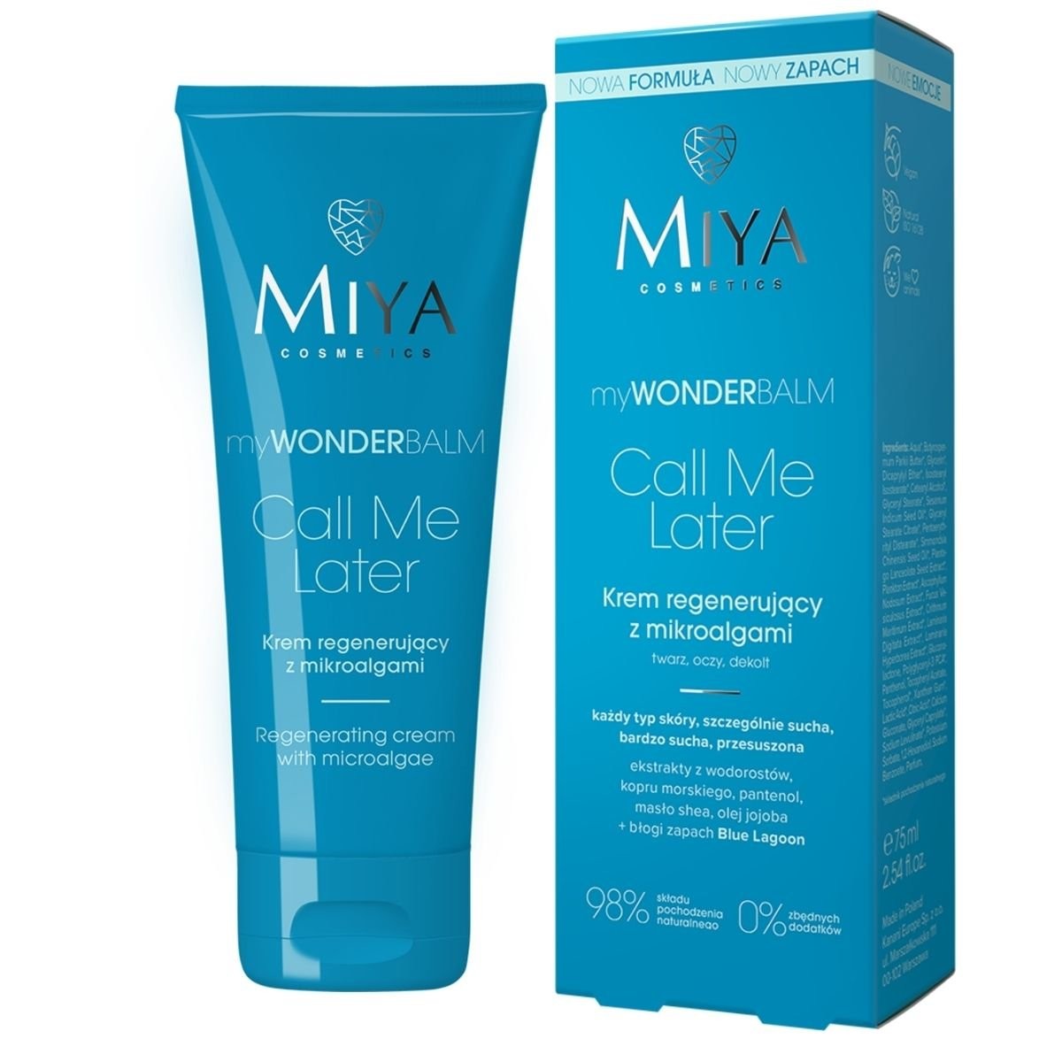 Miya myWONDERBALM Call Me Later Regenerating Cream with Microalgae DRY SKIN 75ml