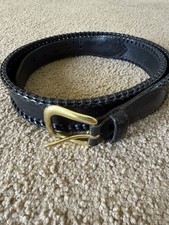 Vintage Coach 5752 32 80cm Whipstitch Wide Black Leather Belt See Photos