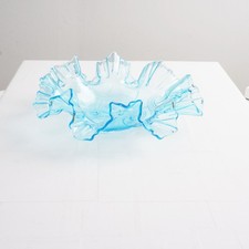 Pressglas Schale Konfektschale blau Ø 20 cm ca. H 6,5 cm