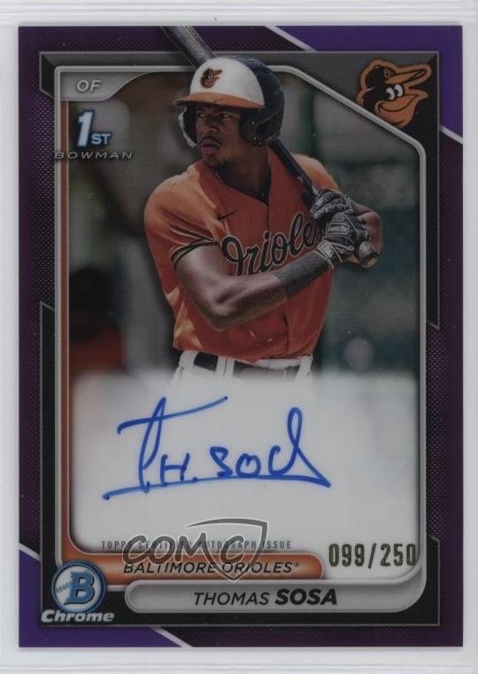 2024 Bowman Chrome Prospect Purple Refractor 99/250 Thomas Sosa #CPA-TS Auto o8g