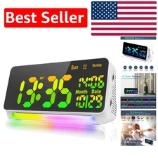 120dB Loud Alarm Clock with 15 Wake-Up Sounds & RGB Night Light for Heavy Sle...