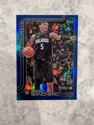 Topps 2025-26 Paolo Banchero Orlando Magic #87 Blue Rainbow 046/150