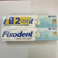 Fixodent Pure Strength Secure Denture Adhesive Cream for Full/Partials (2pk)