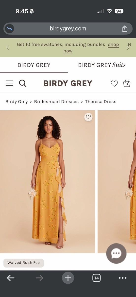 Birdy Grey Theresa Dress Yellow Floral Sleeveless Bridesmaid Dress