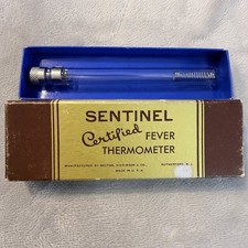 Vintage Sentinel Certified Fever Thermometer Box & Protective Case Only BD USA