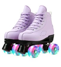 Womens Roller Skates Classic High-top Double-Row Leather Adult Roller Skates Out