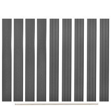 Fence boards 9pc Grey WPC 170x20.3cm 2cm with Aluminium Top Profile DurableGate