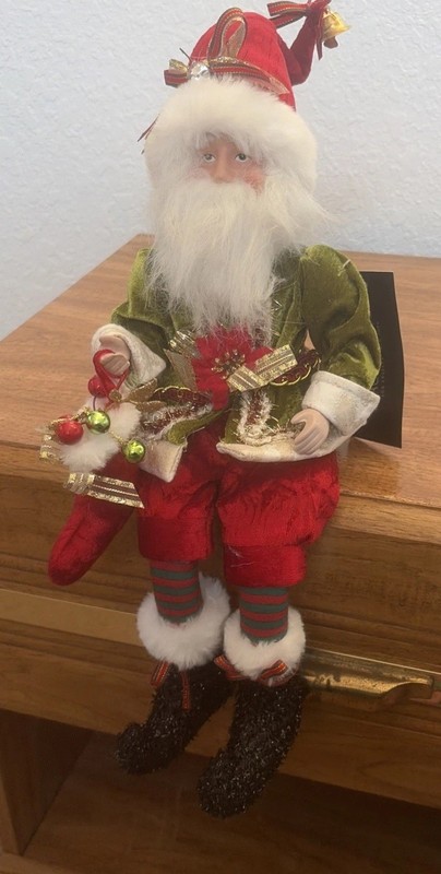New Rachel Zoe CHRISTMAS Santa Claus POSABLE DOLL Shelf Sitter Elf Large