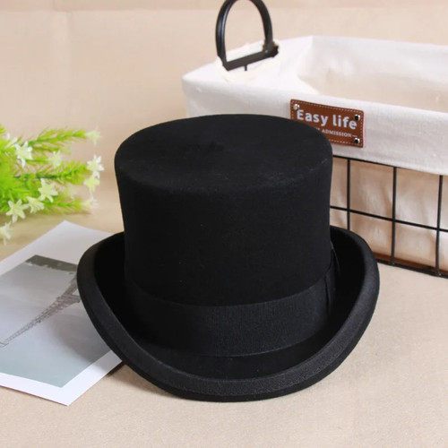 2025 Lana Plano Hombre Top Sombrero Moda Fedora Sombreros Versátil Panamá Mago Gorra - Imagen 19 de 27