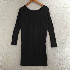 White House Black Market Sweater Dress Womens XS Long Sleeve Scoop Neck Black