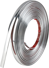 5M Silver Wall Molding Trim – Peel and Stick Edging Strip – PVC Metal-Like Finis