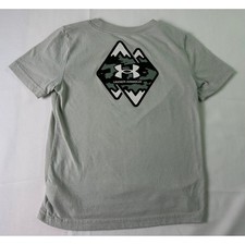 Under Armour Boys Gray Graphic T-Shirt Mountain Logo Size 4T Kids Top 3-4 Years