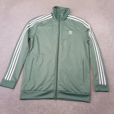 Adidas Mens Track Jacket Large Green Trefoil Firebird Original SST High Neck Gym