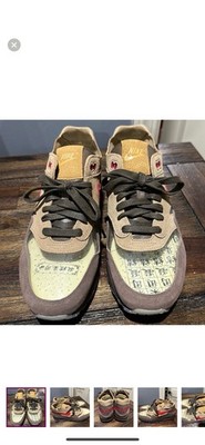 Nike Air Max 1 CLOT Kiss of Death CHA Brown Red Suede Men's Sneakers