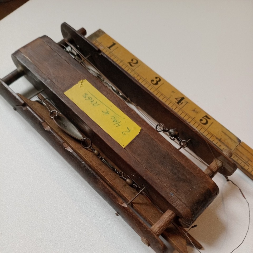 Antique Vintage fishing line winder Crab line looms maritime wooden ...