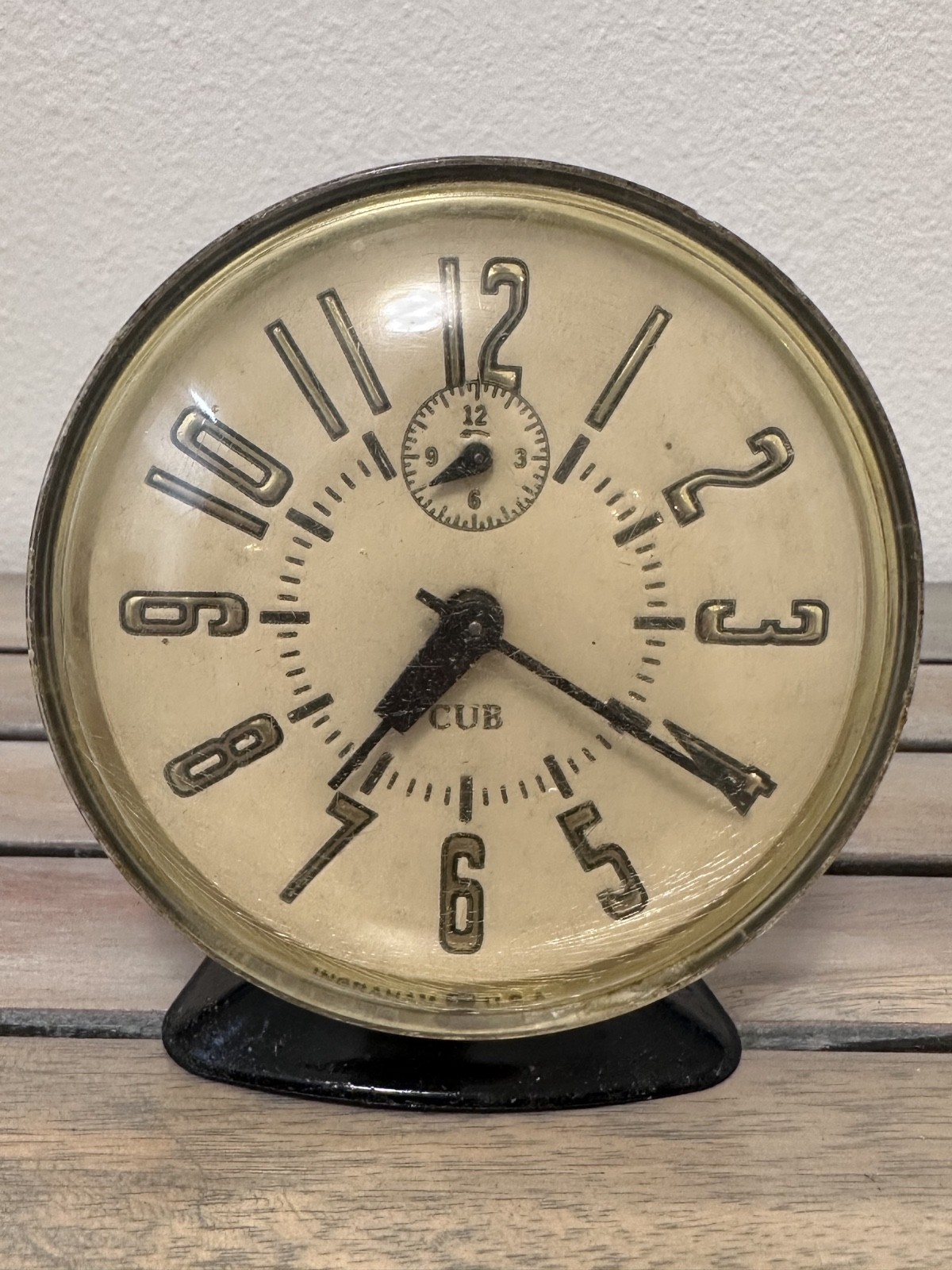Vintage Ingraham "CUB" Alarm Clock * Rare Find * Black Metal * WORKING WELL!! featured image