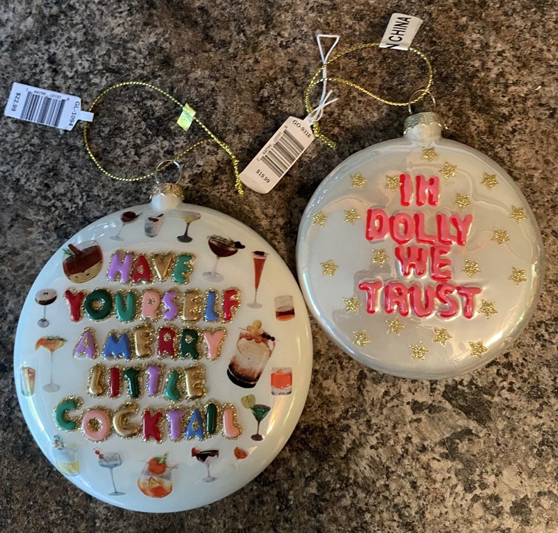 Dolly Parton In Dolly We Trust & have Yourself  a Merry little Cocktail Ornament