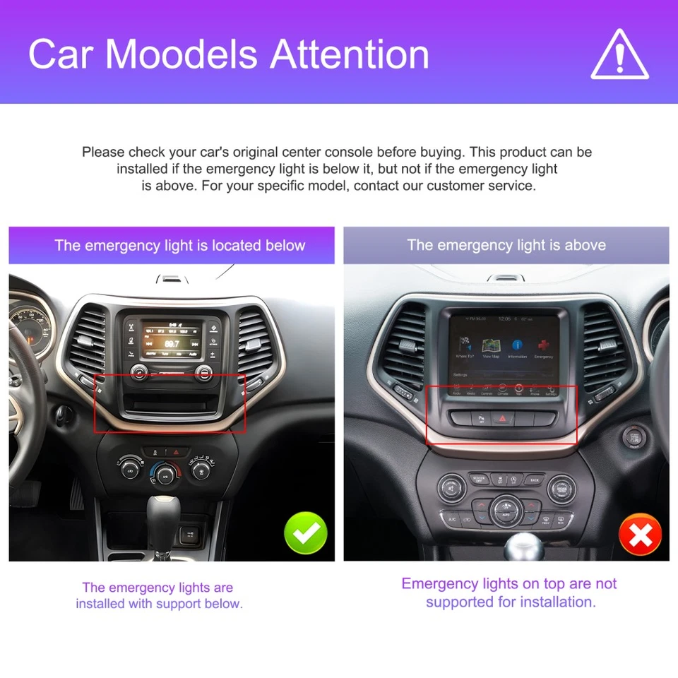 Radio estéreo para automóvil 10" Android15 Carplay GPS SWC para Jeep Cherokee Sport 2014-2017 Foto 2 de 4