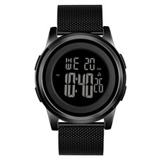 Mens Watch Ultra-Thin Digital Sports Watch Waterproof Stainless Steel Fashion...